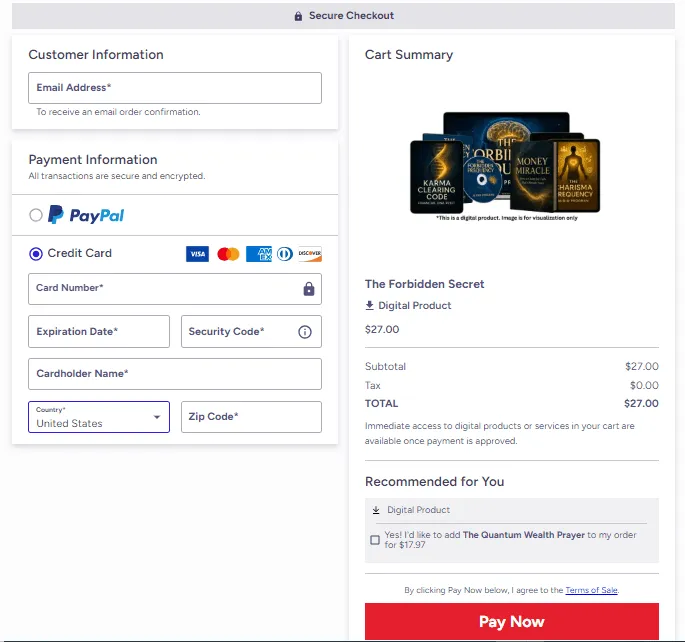 The Forbidden Secret Secure Checkout
